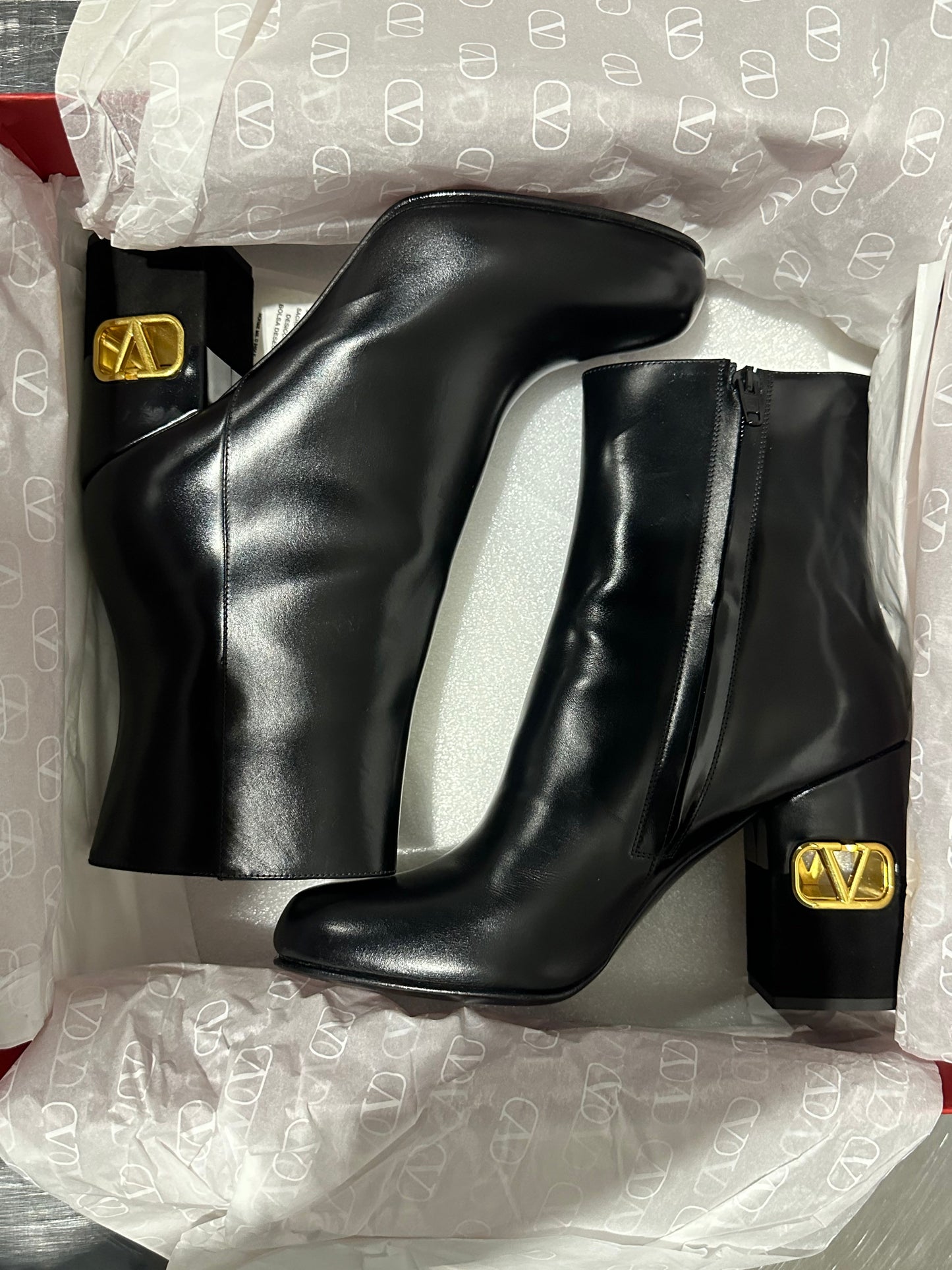 Valentino Garavani Women's Heritage Vlogo Bootie Black Size 7