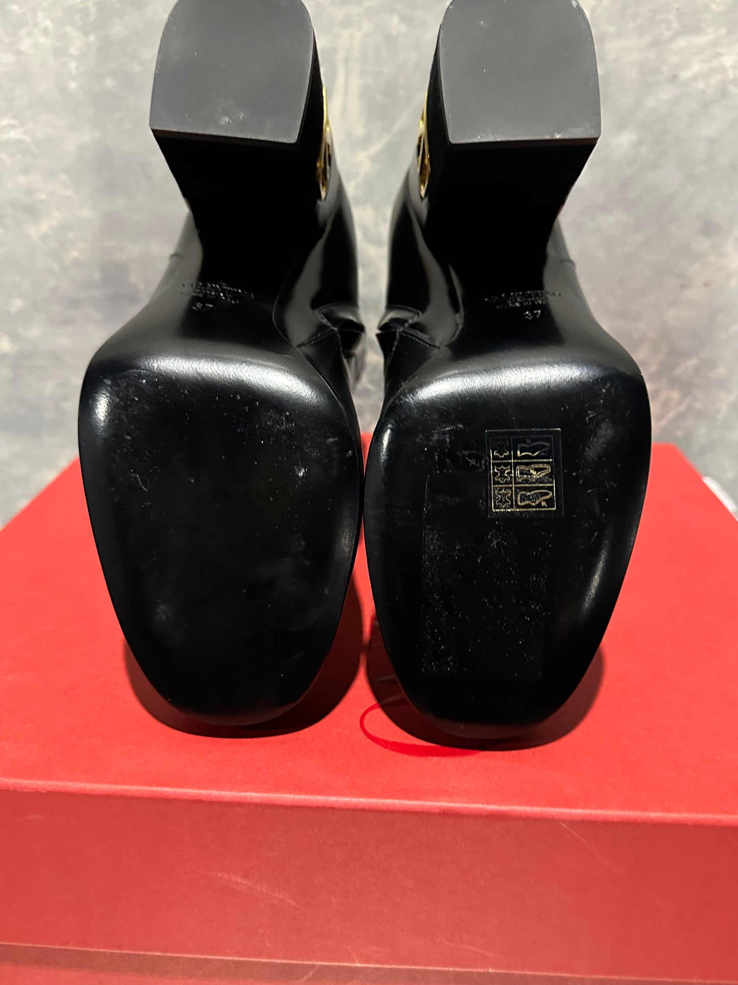 Valentino Garavani Women's Heritage Vlogo Bootie Black Size 7