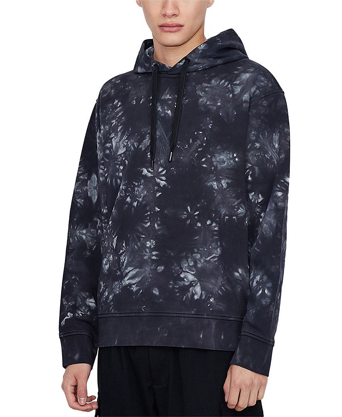 Armani Exchange Men's Tie Dye Hoodie Blue Size Small