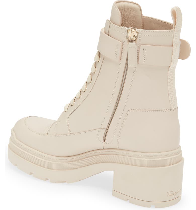 Salvatore Ferragamo महिलाओं के लोबर कॉम्बैट बूट ब्राउन साइज़ 8 C