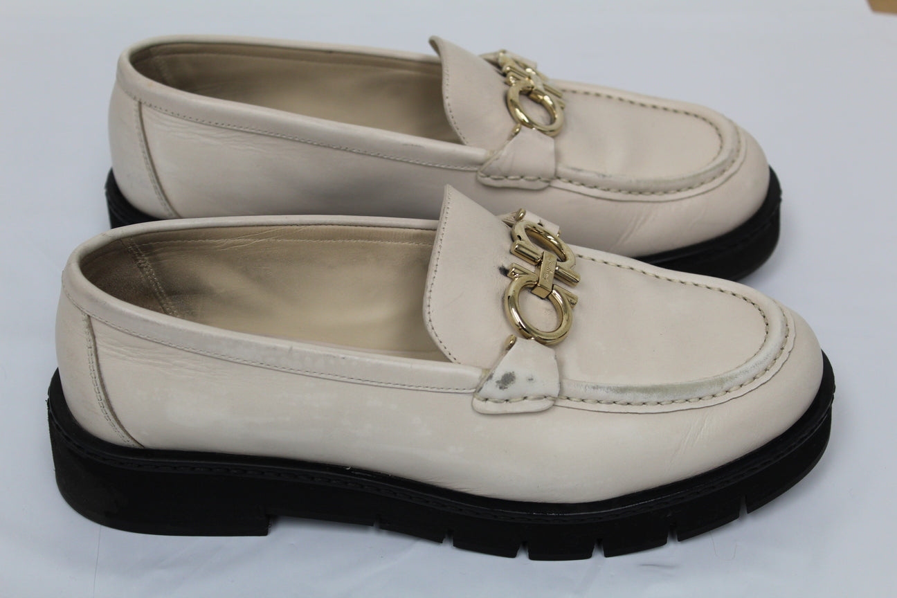 Salvatore Ferragamo Women's Rolo Double Gancio Bit Loafer Brown Size 8.5