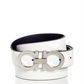 Salvatore Ferragamo Men's Double Gancini Buckle Leather Belt White Size 42