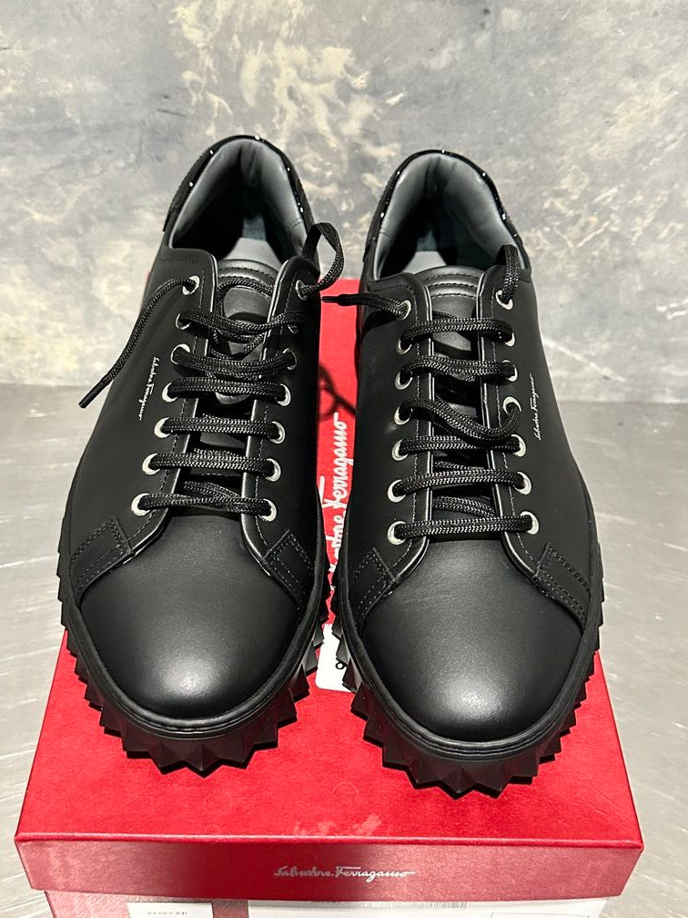 Salvatore Ferragamo Men's Cube Sneaker Black Size 10 M
