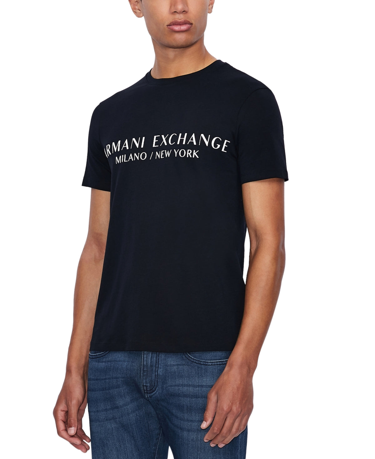 A|X Armani Exchange Men's Logo Graphic Tee Navy Size XXL