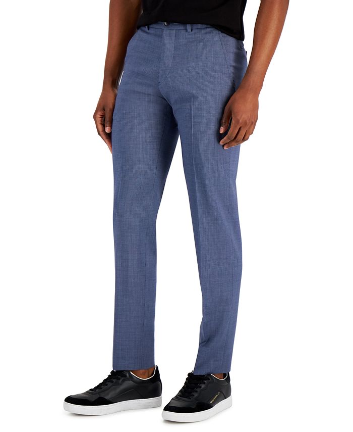 A|X Armani Exchange Men's Slim Fit Plaid Suit Pants Blue Size 34X30