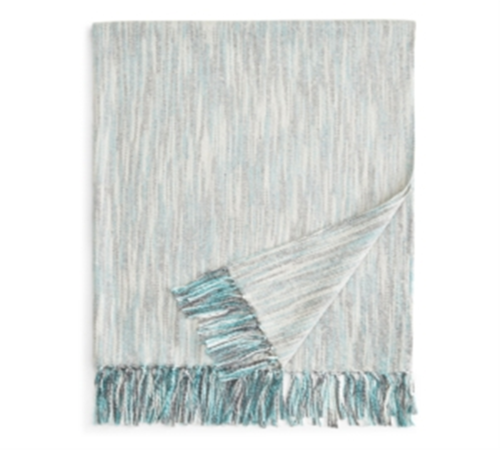 Sparrow & Wren Penelope Throw White/Turquoise