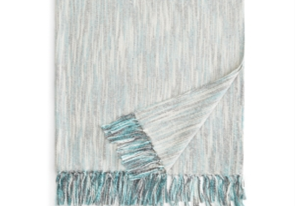 Sparrow & Wren Penelope Throw White/Turquoise