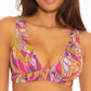 Becca Women's Psychedelica Shirred Bikini Swim Top Pink