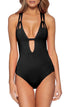 becca-womens-black-plunge-one-piece-swimsuit-size-x-large