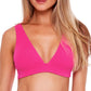 Becca Women's Pucker up Textured Tie Back Bikini Top Swimsuit Pink