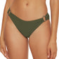 Becca Women's Line in the Sand Hipster Bikini Bottoms Green Size Large