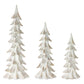 Carved Wood Design Pine Tree Decor (Set of 3)