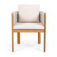 Acacia Wood Outdoor Dining Chairs 2-Pack with Beige Cushions