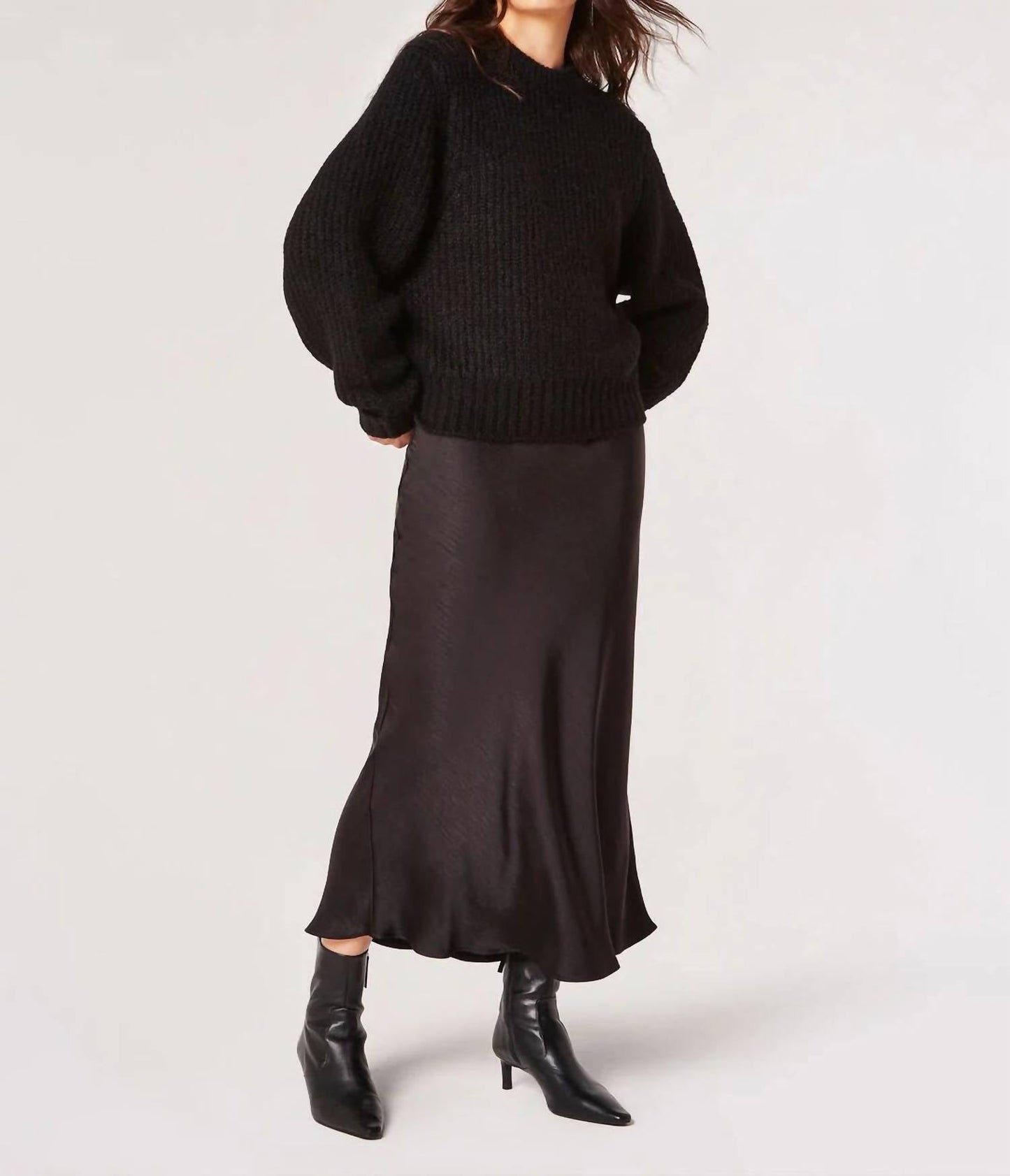 Apricot - Satin Bias Cut Maxi Skirt