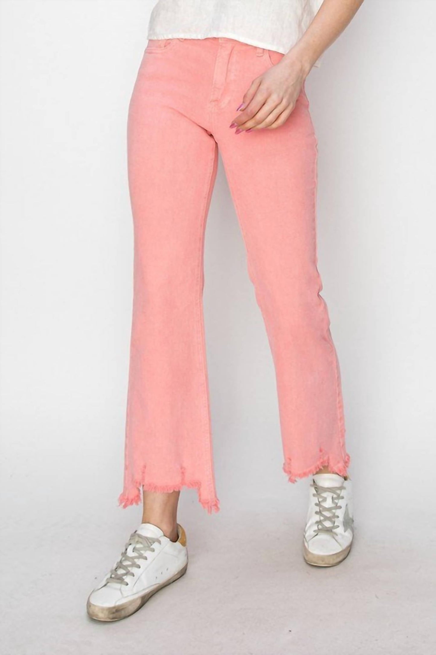 Risen - Raw Hem Bootcut Jeans