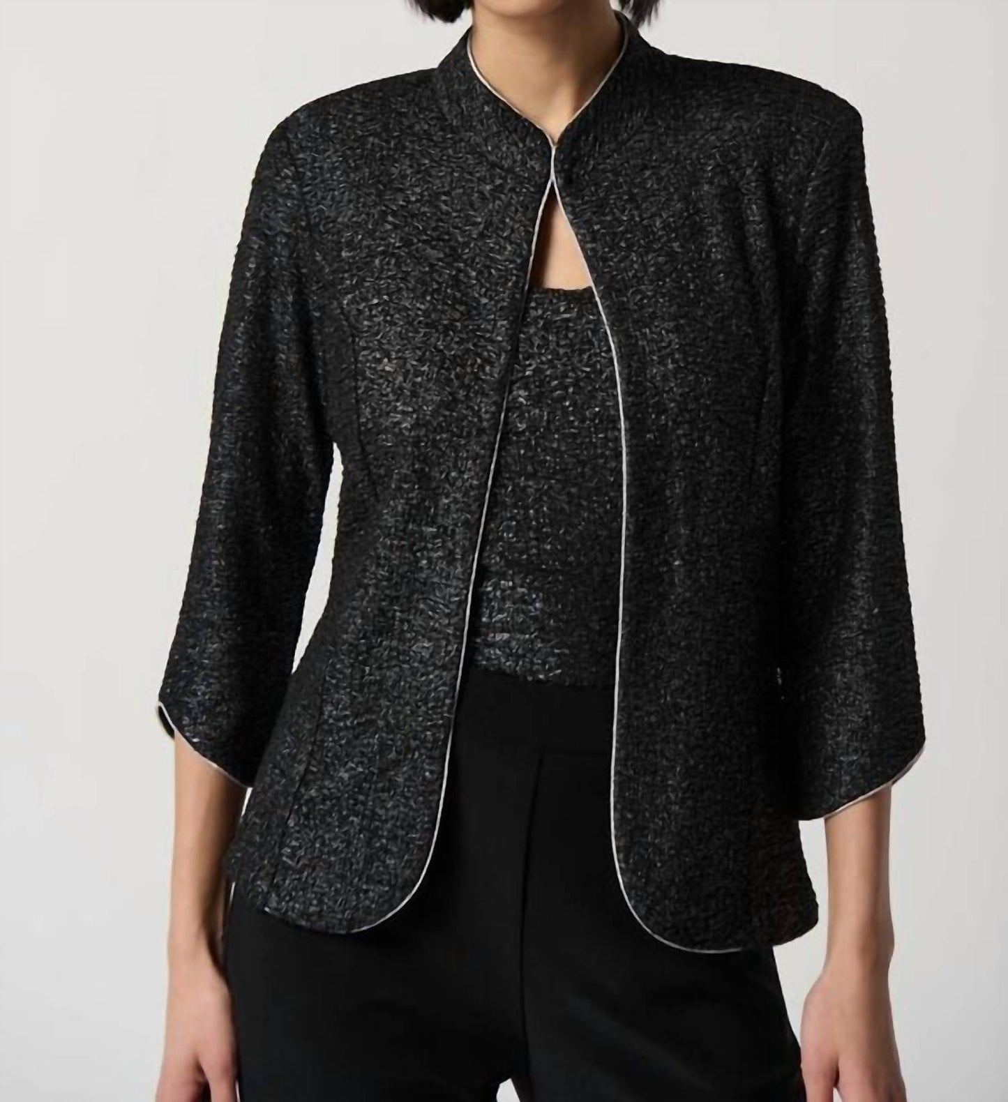 Joseph Ribkoff - Foiled Textured Knit Two-Piece Top Set