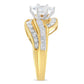 14KT Two-Toned Gold Marquise, Baguette and Round Cut Diamond Bypass Ring (1 cttw, H-I Color, SI1-SI2 Clarity) (Size 7)