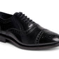 Anthony Veer Men's Ford Quarter Brogue Oxford Lace up Dress Shoe Black Size 10.5W