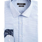 Nine West Men's Slim Fit Wrinkle Free Performance Stretch Dot Ground Dress Shirt Blue Size 36-37