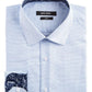 Nine West Men's Slim Fit Wrinkle Free Performance Stretch Dot Ground Dress Shirt Blue Size 36-37