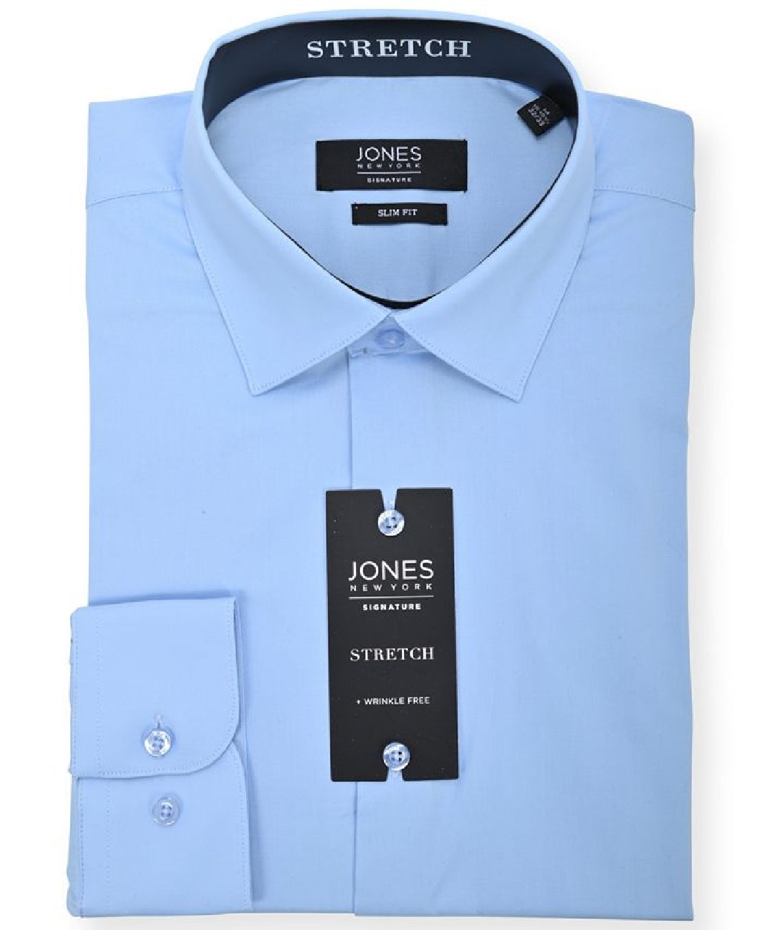 Jones New York Men's Solid Dress Shirt Blue Size 18X34X35