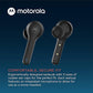 Motorola Moto Buds 085-ट्रू वायरलेस ब्लूटूथ ईयरबड्स जिसमें माइक्रोफ़ोन और USB-C चार्जिंग केस है - IPX5 जल प्रतिरोधी, स्मार्ट टच-कंट्रोल, हल्का आरामदायक-फिट, स्पष्ट ध्वनि और गहरा बेस - काला