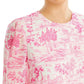 Aqua Women's Toile Printed Ruffled Mini Dress Pink Size Small
