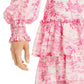 Aqua Women's Toile Printed Ruffled Mini Dress Pink Size Small