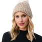 Marcus Adler Women's Ultra Soft Chenille Faux Pom Beanie Brown Size Regular