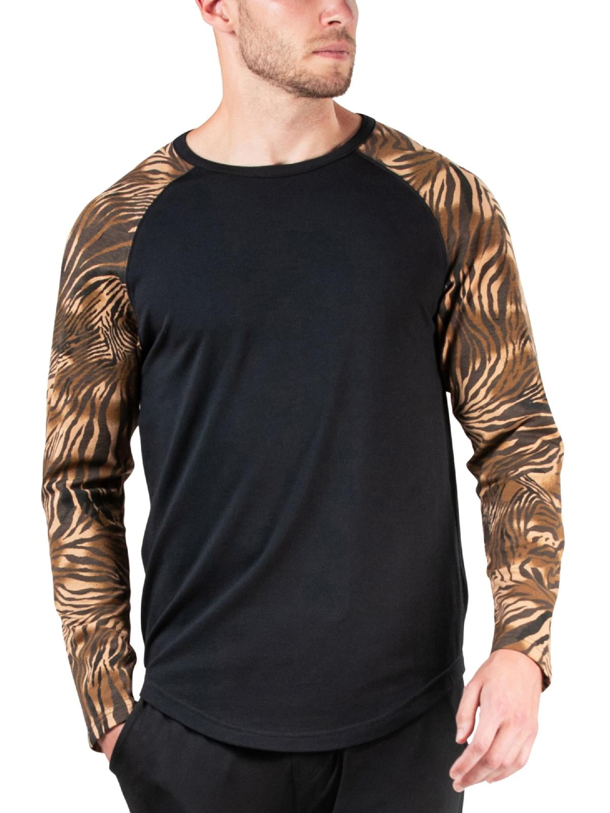 Natori Men's Animal Print Raglan T-Shirt Black Size X-Large