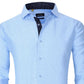 Azaro Uomo Men's Slim Fit Business Nautical Button Down Dress Shirt Blue Size Medium