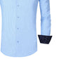 Azaro Uomo Men's Slim Fit Business Nautical Button Down Dress Shirt Blue Size Medium