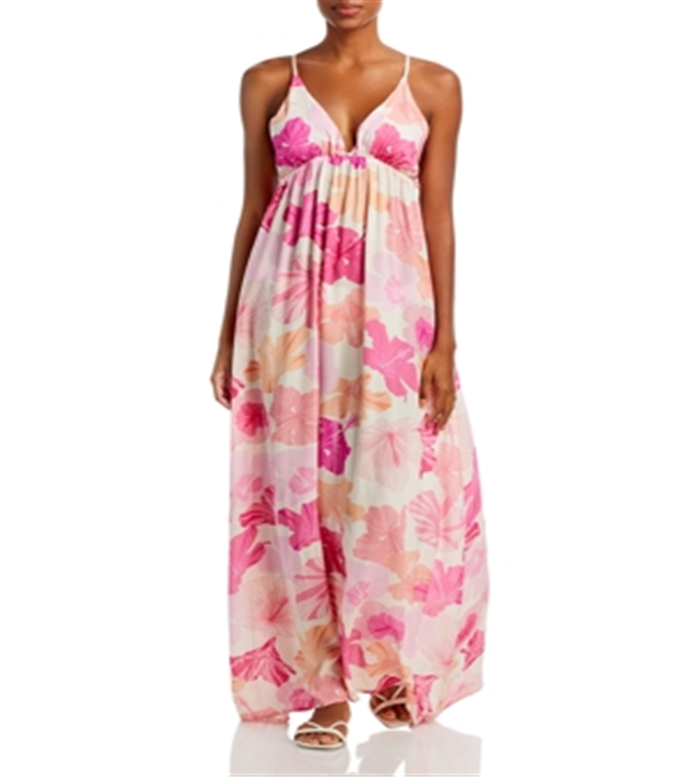Tiare Hawaii Women's Gracie Tie Dye Cover Up Maxi Dress Orange Size One Size
