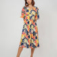 Leota Women's Short Sleeve Zoe Dress in Ginkgo Multi