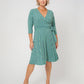 Leota Women's Faux Wrap Dress Green Size 3X