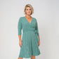 Leota Women's Faux Wrap Dress Green Size 3X