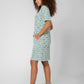 Leota Women's Short Sleeve Maddie Dress in Green Multi Size