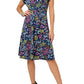 Leota Women's Sweetheart Faux Wrap Flutter Sleeve Dress Blue Size X-Large