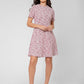 Leota Women's Short Sleeve Mackenzie Dress in Pink Multi