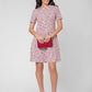 Leota Women's Short Sleeve Mackenzie Dress in Pink Multi