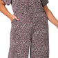 Leota Women's Ruby Wide Leg Jumpsuit Gray Size 2X