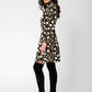 Leota Women's Long Sleeve Olive Boho Tiered Jersey Dress Black