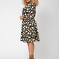 Leota Women's Long Sleeve Olive Boho Tiered Jersey Dress (Curve) Black