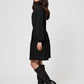 Leota Women's Long Sleeve Olive Boho Tiered Jersey Dress Black Size