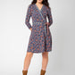 Leota Women's 3/4 Sleeve Perfect Wrap Dress Blue
