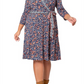 Leota Women's Perfect Faux Wrap Dress Blue Size 2X
