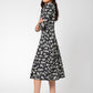 Leota Women's 3/4 Sleeve Amiya Midi Wrap Dress Gray
