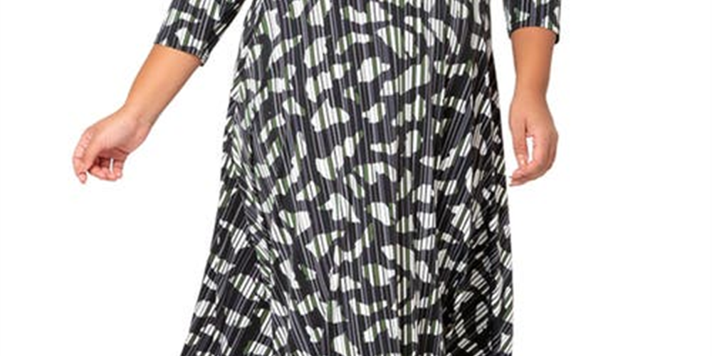 Leota Women's Amiya Midi Dress Black Size 1X