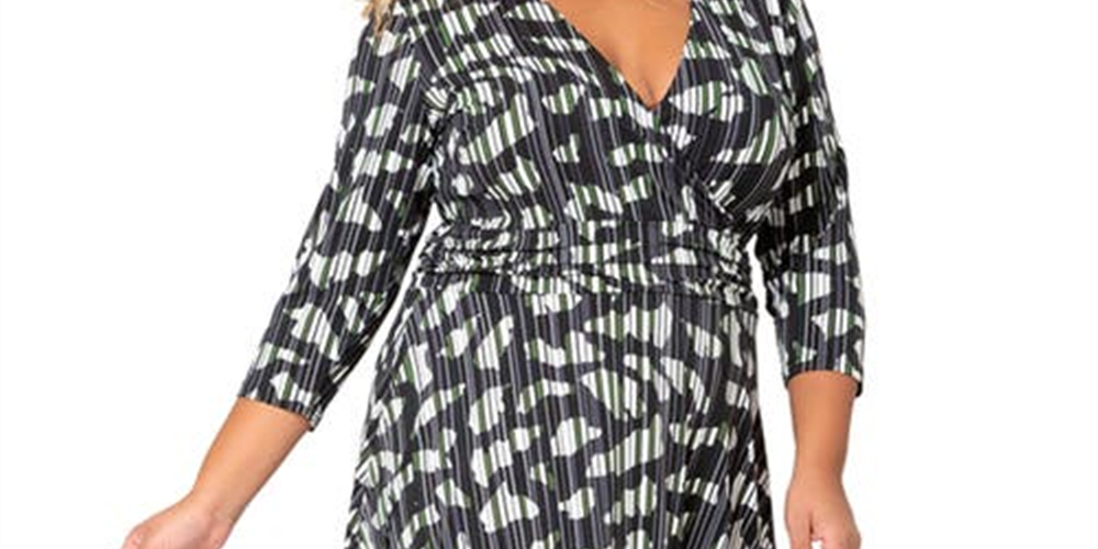 Leota Women's Amiya Midi Dress Black Size 2X