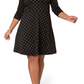 Leota Women's Katherine Metallic Print Dress Black Size 1X